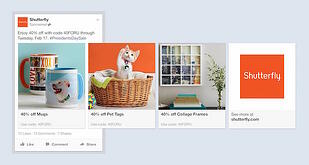 Facebook multi-product ad by Shutterfly